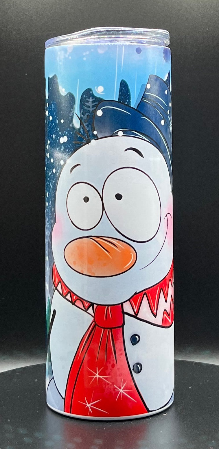 Crazy Snowman 20oz stainless steel tumbler