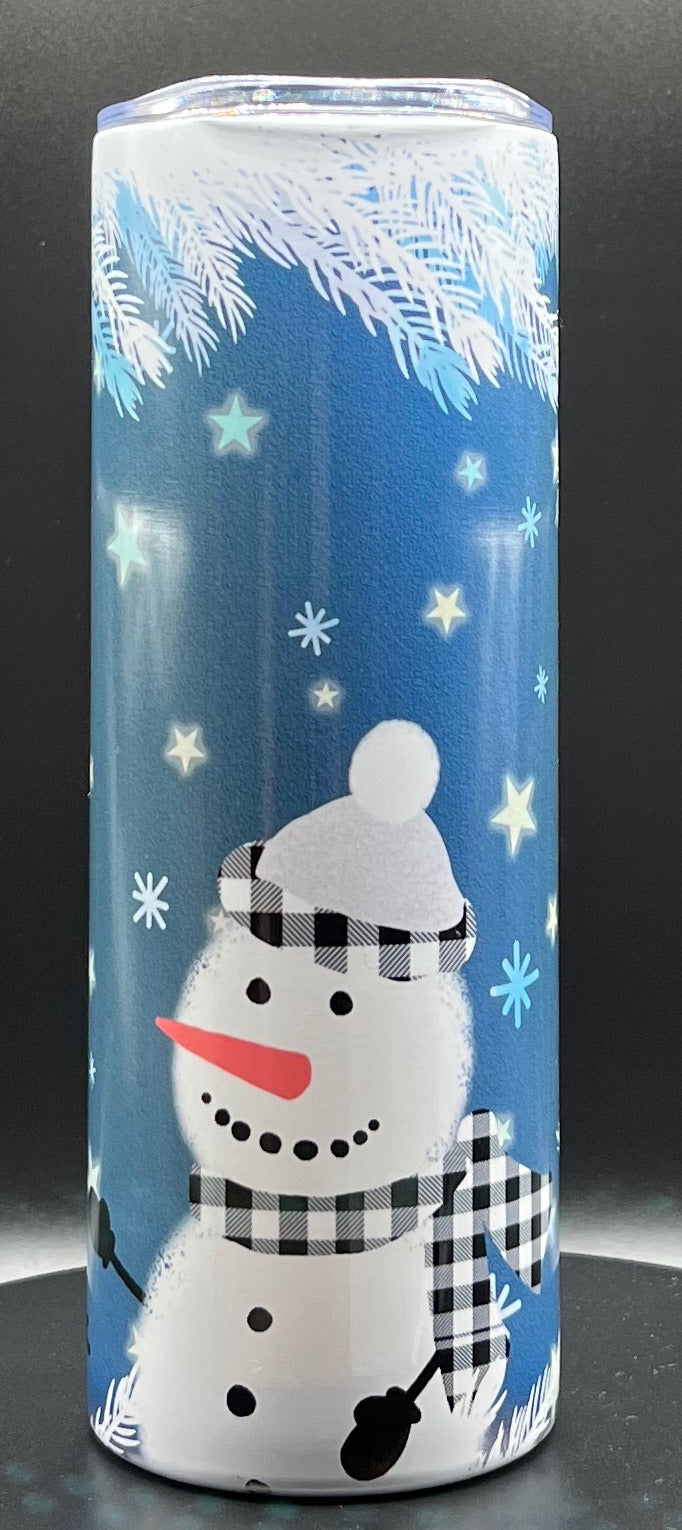 Snowman Plaid  20oz stainless tumbler