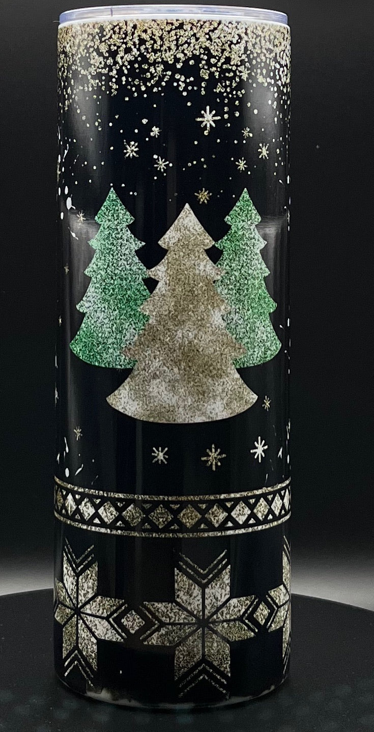 Sparkling Christmas Trees 20oz stainless tumbler