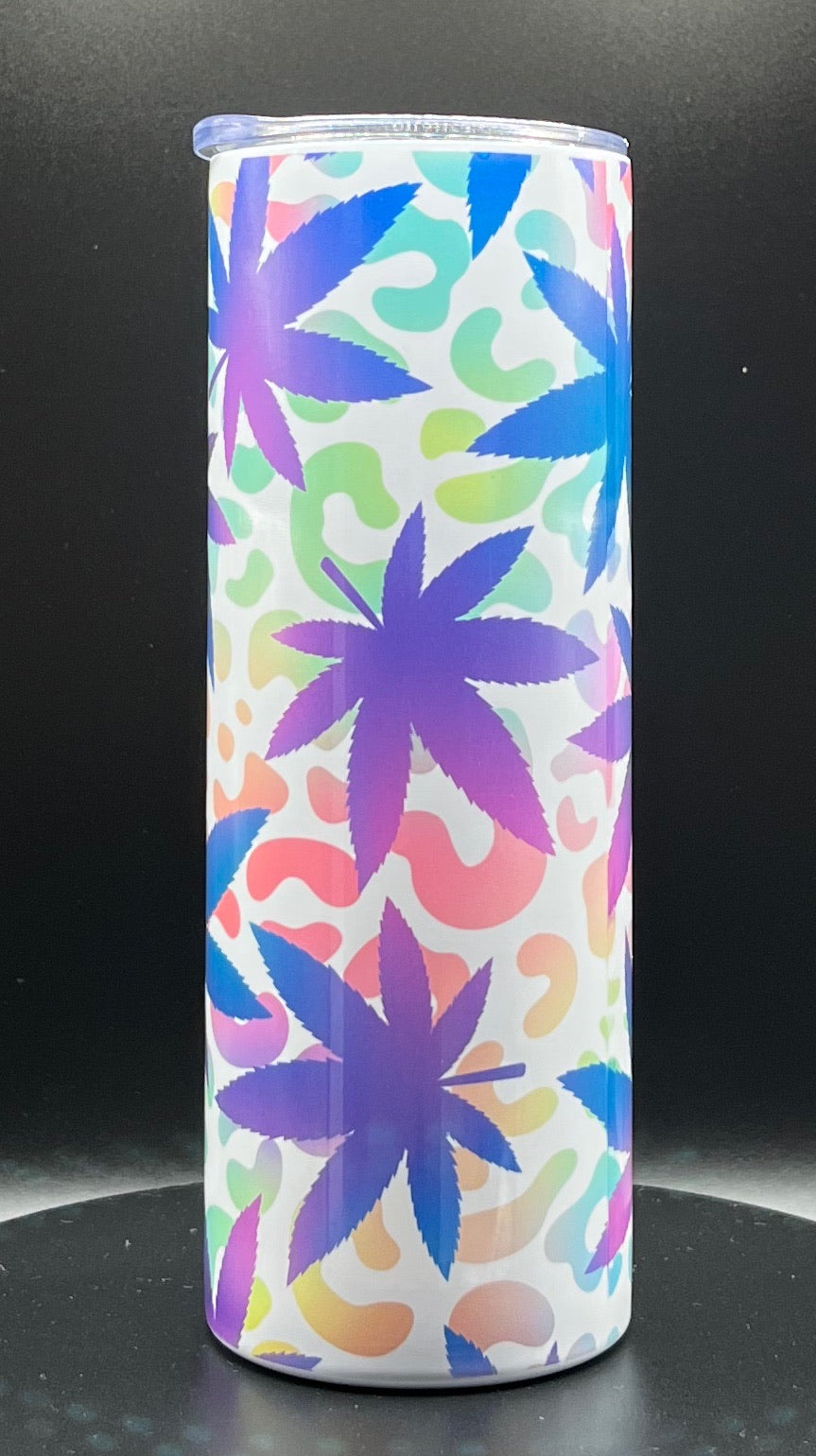 Rainbow Ganja and Leopard Print 20oz stainless steel tumbler