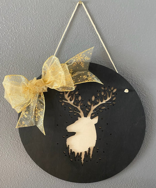 Reindeer Decorative Sign (Two Layer)